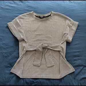 Express Tie Waist Stripe Top S
